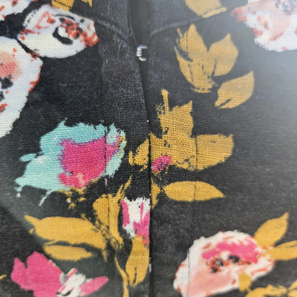 Abound Black Floral Cropped Top Size S Ruffles Feminine Coquette Girl Summer - Picture 5 of 13